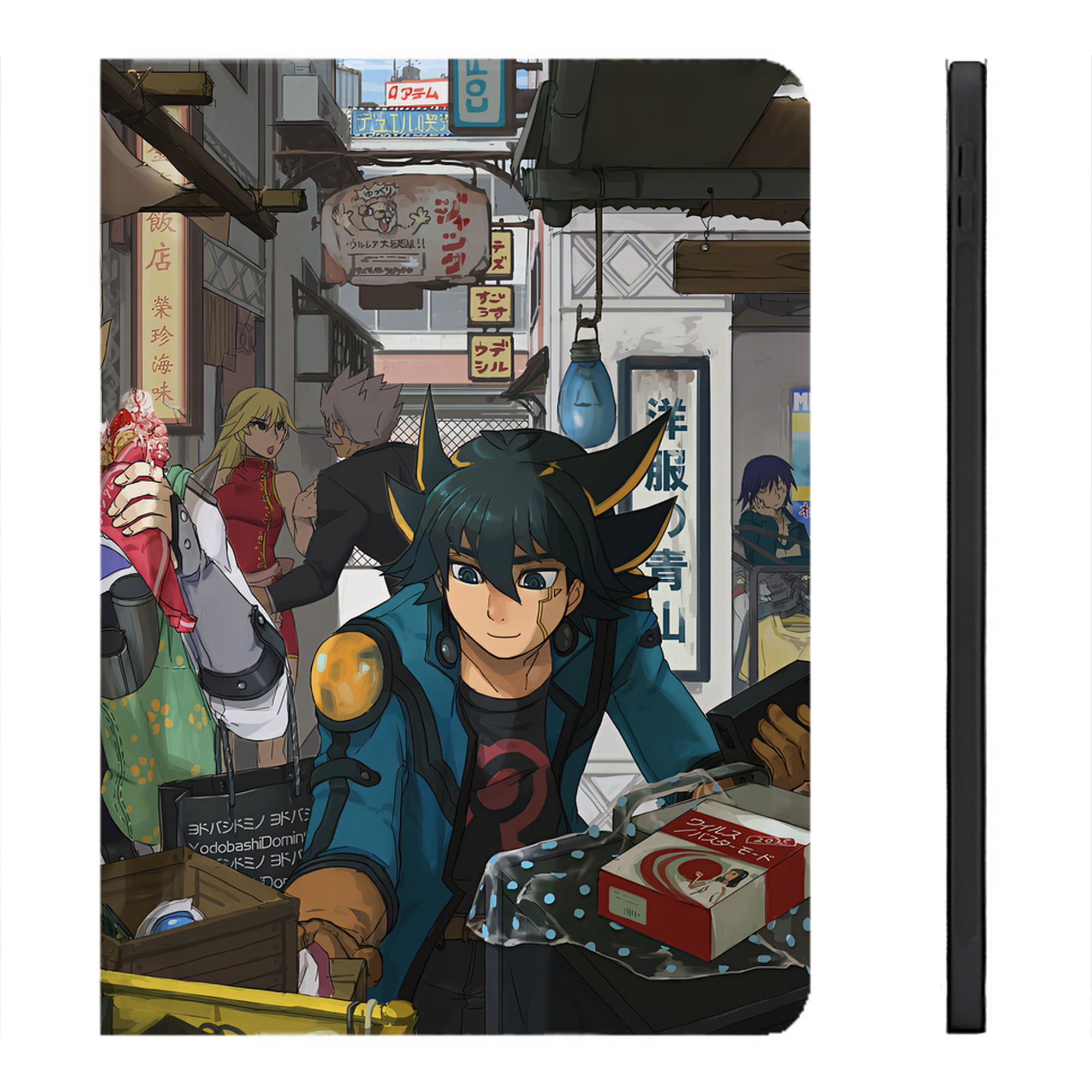 （画像用） 遊☆戯☆王 Yu-Gi-Oh! IPadケース ペンホルダー付き ブックスタイルデザイン